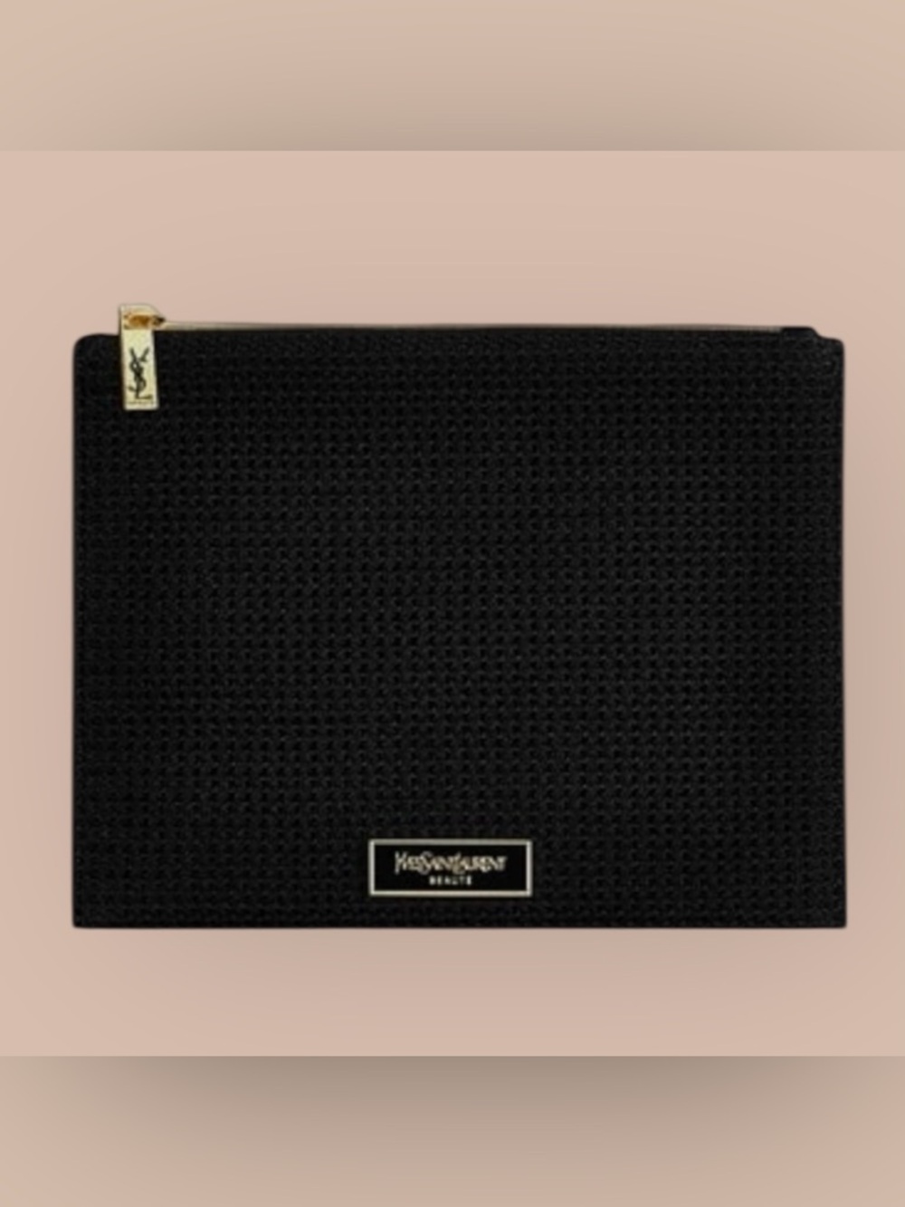 Black-Gold (Raffia) YSL (Yves Saint Laurent) Beauty Cosmetic-Makeup Bag/Pouch
